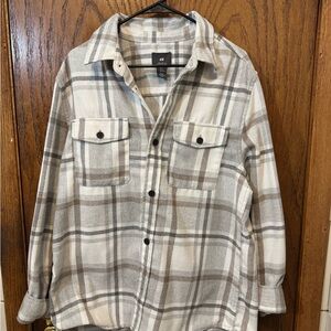 H&M Plaid Shirt in Gray and Cream